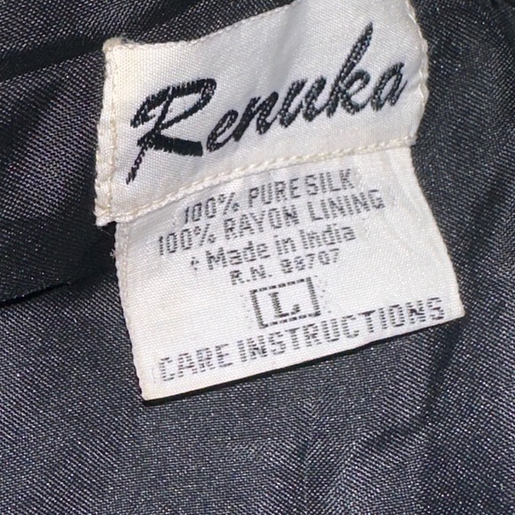 Vintage Renuka 80s 100% Silk Women’s Large Sequin Black Pearl Beaded Dress Prom - Picture 10 of 11